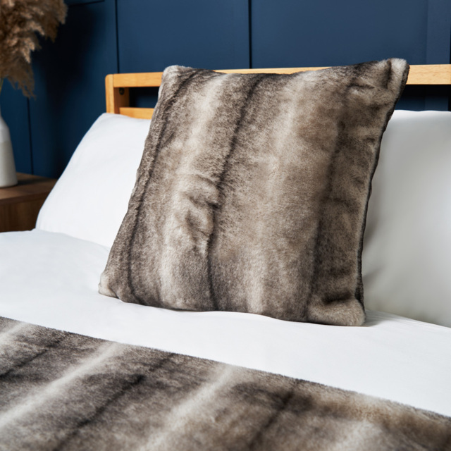 Alaskan Faux Fur Cushion, Natural - image 1