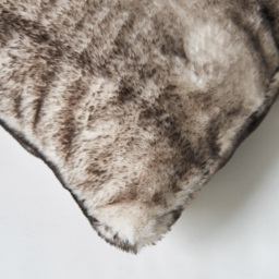 Alaskan Faux Fur Cushion, Natural - thumbnail 4