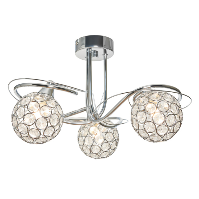 Orianna Flush Ceiling Light, Chrome - image 1