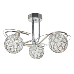 Orianna Flush Ceiling Light, Chrome - thumbnail 8