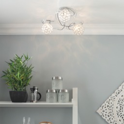 Orianna Flush Ceiling Light, Chrome - thumbnail 3