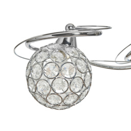 Orianna Flush Ceiling Light, Chrome - thumbnail 9