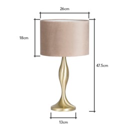 Calais Spun Metal Lamp with Champagne Shade, Antique Brass - thumbnail 8