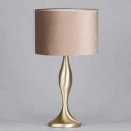 Calais Spun Metal Lamp with Champagne Shade, Antique Brass - thumbnail 5