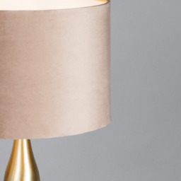 Calais Spun Metal Lamp with Champagne Shade, Antique Brass - thumbnail 7