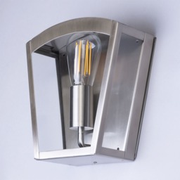 Kerr Outdoor Lantern Curved Wall Light, Stainless Steel - thumbnail 5