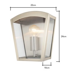 Kerr Outdoor Lantern Curved Wall Light, Stainless Steel - thumbnail 7