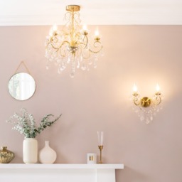 Daphne 5 Light Bathroom Chandelier, Satin Brass - thumbnail 3