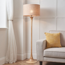 Lea Wooden Floor Lamp, Natural - thumbnail 3
