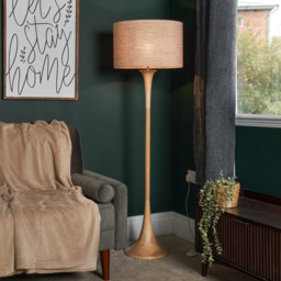 Lea Wooden Floor Lamp, Natural - thumbnail 4