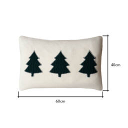 3 Christmas Trees Cushion, Natural - thumbnail 5