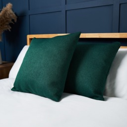 Snow Fleece Cushion, Green - thumbnail 1
