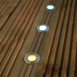 Otis RGB LED Outdoor Solar Recessed Deck Light Kit, Black - thumbnail 4
