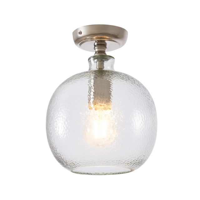 Alfie Bobble Glass Flush Ceiling Light, Clear - image 1