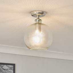 Alfie Bobble Glass Flush Ceiling Light, Clear - thumbnail 3