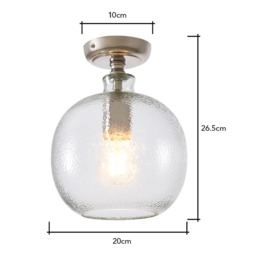 Alfie Bobble Glass Flush Ceiling Light, Clear - thumbnail 8