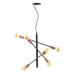Heritage Inspired Calvet Adjustable Ceiling Pendant, Black and Copper