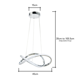 Eero LED Ceiling Pendant, Chrome - thumbnail 8