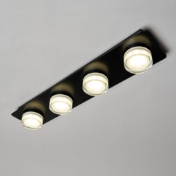 Brooke LED Bathroom Ceiling Spotlight Bar, Matte Black - thumbnail 4