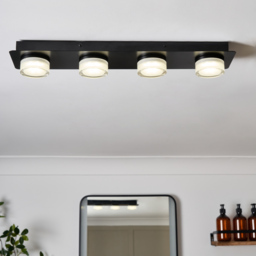 Brooke LED Bathroom Ceiling Spotlight Bar, Matte Black - thumbnail 3