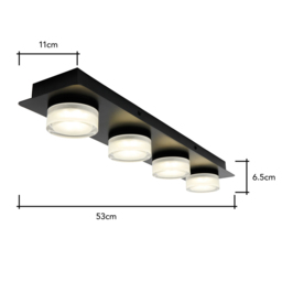 Brooke LED Bathroom Ceiling Spotlight Bar, Matte Black - thumbnail 7