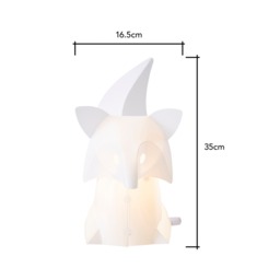 Glow Fox Origami Style Table Lamp, White - thumbnail 9