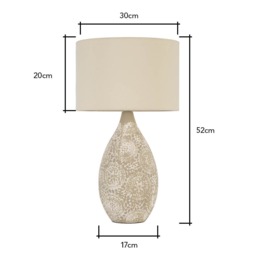 Inar Ceramic Table Lamp, Natural - thumbnail 7