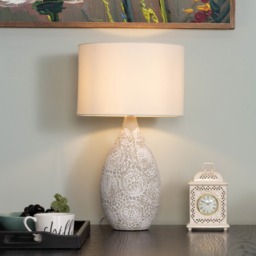 Inar Ceramic Table Lamp, Natural - thumbnail 6