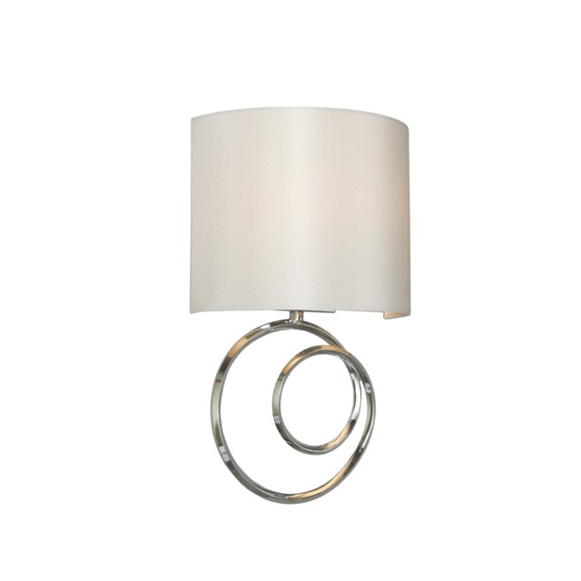 Aspen Sculpt Wall Light with Faux Silk Shade, Chrome - image 1