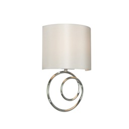 Aspen Sculpt Wall Light with Faux Silk Shade, Chrome - thumbnail 1