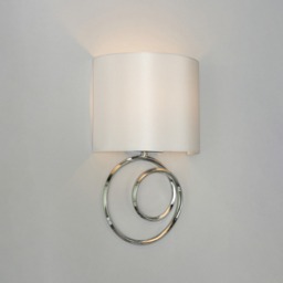 Aspen Sculpt Wall Light with Faux Silk Shade, Chrome - thumbnail 4