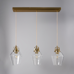 Saskia Bubble Glass Diner Pendant Bar, Satin Brass - thumbnail 5