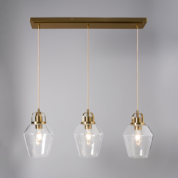Saskia Bubble Glass Diner Pendant Bar, Satin Brass - thumbnail 4