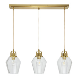 Saskia Bubble Glass Diner Pendant Bar, Satin Brass - thumbnail 7