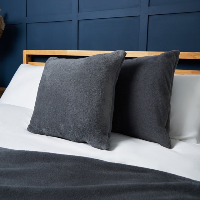 Small Microfleece Cushion, Charcoal - image 1