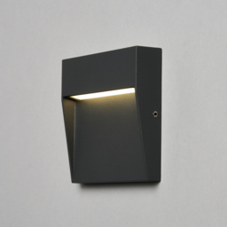 Zak Outdoor LED 10cm Square Wall Light, Anthracite - thumbnail 4