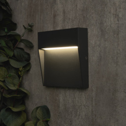 Zak Outdoor LED 10cm Square Wall Light, Anthracite - thumbnail 3