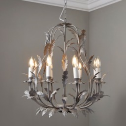 Flo 8 Light Chandelier, Grey - thumbnail 4