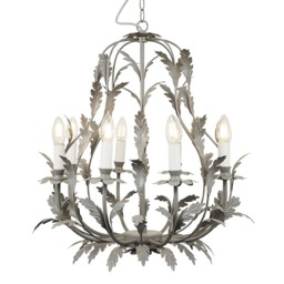 Flo 8 Light Chandelier, Grey - thumbnail 1