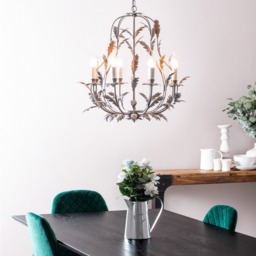 Flo 8 Light Chandelier, Grey - thumbnail 3