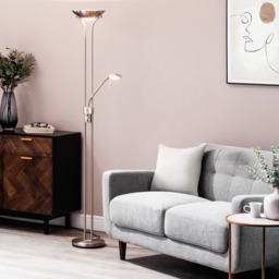 Mother and Child Floor Lamp, Satin Nickel - thumbnail 3