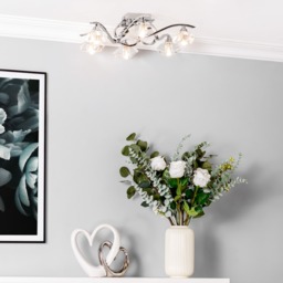 Bella 6 Light Flush Ceiling Light, Chrome - thumbnail 3
