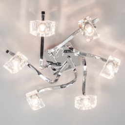 Bella 6 Light Flush Ceiling Light, Chrome - thumbnail 4