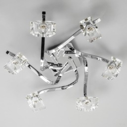 Bella 6 Light Flush Ceiling Light, Chrome - thumbnail 5