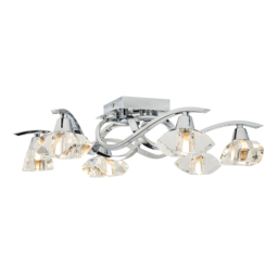 Bella 6 Light Flush Ceiling Light, Chrome - thumbnail 1