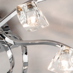 Bella 6 Light Flush Ceiling Light, Chrome - thumbnail 6