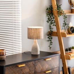 Mini Marcus Concrete Table Lamp, Satin Nickel - thumbnail 3
