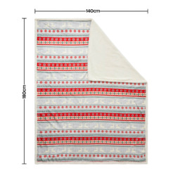 Christmas Stag Stripe Throw with Sherpa, Red & Green - thumbnail 5