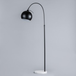 Benson Curved Floor Lamp, Satin Black - thumbnail 5