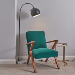 Benson Curved Floor Lamp, Satin Black - thumbnail 8